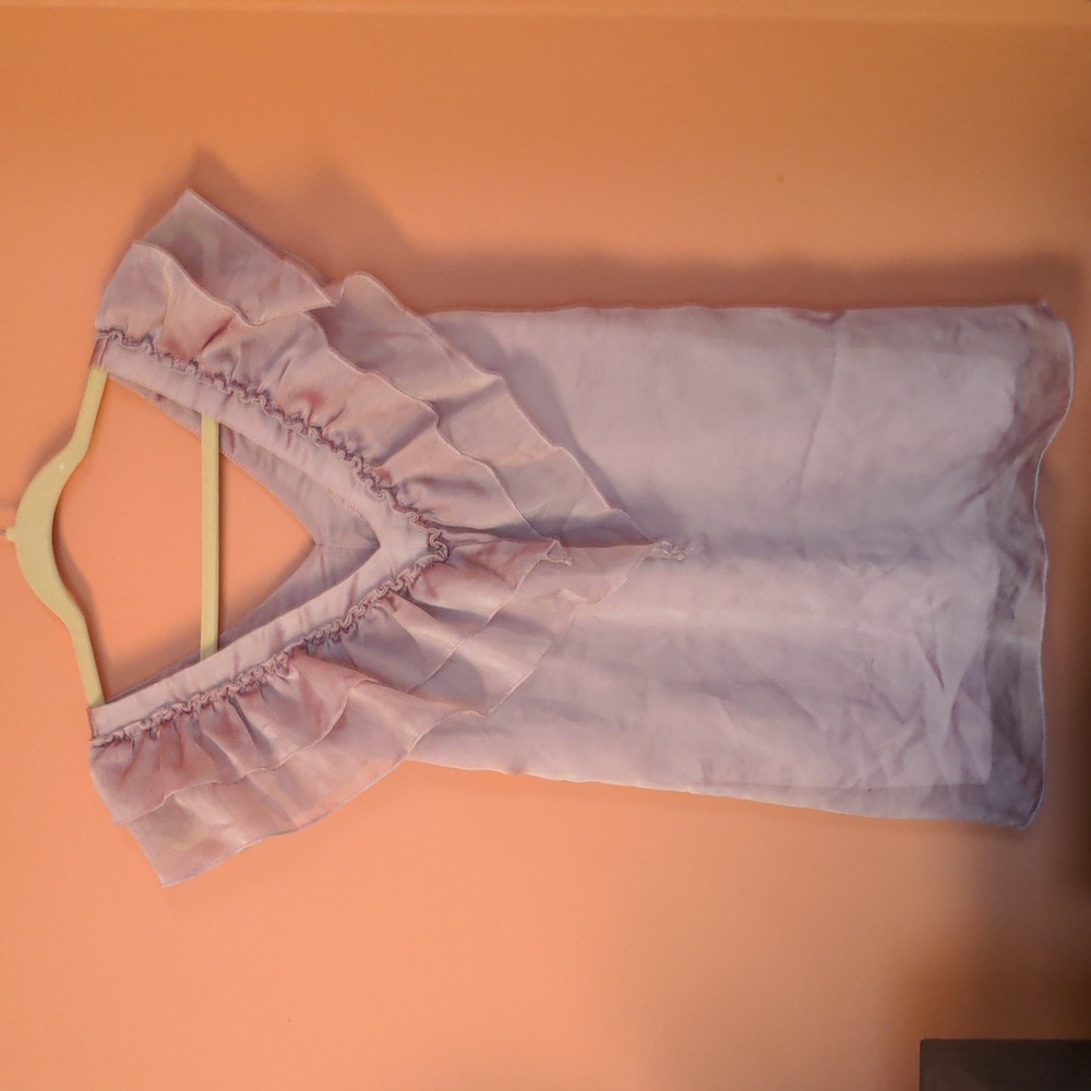 VINTAGE lilac ruffle blouse, size small